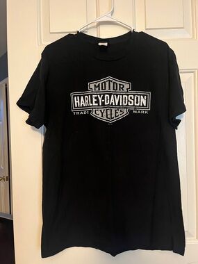 Harley-Davidson Black Short Sleeve Tee with White Shield Logo